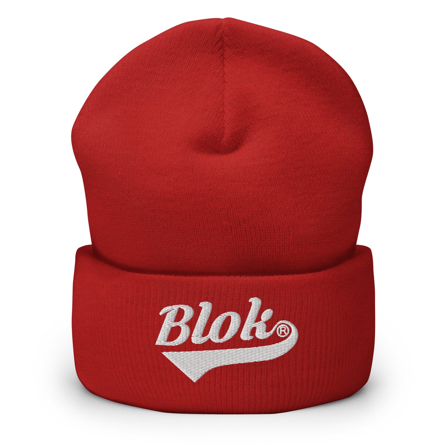 Blok Classic Logo - White Embroidery - Cuffed Premium Beanie
