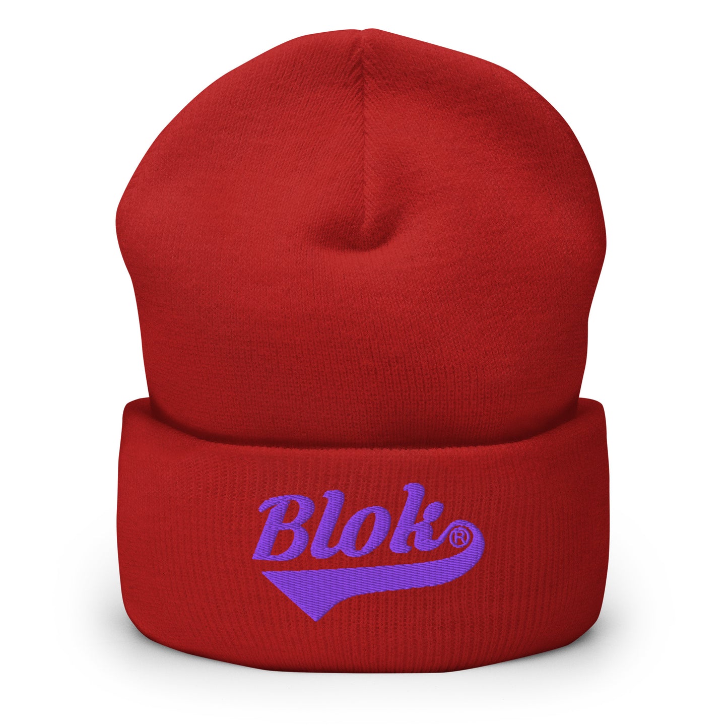 Blok Classic Logo - Purple Embroidery - Cuffed Premium Beanie