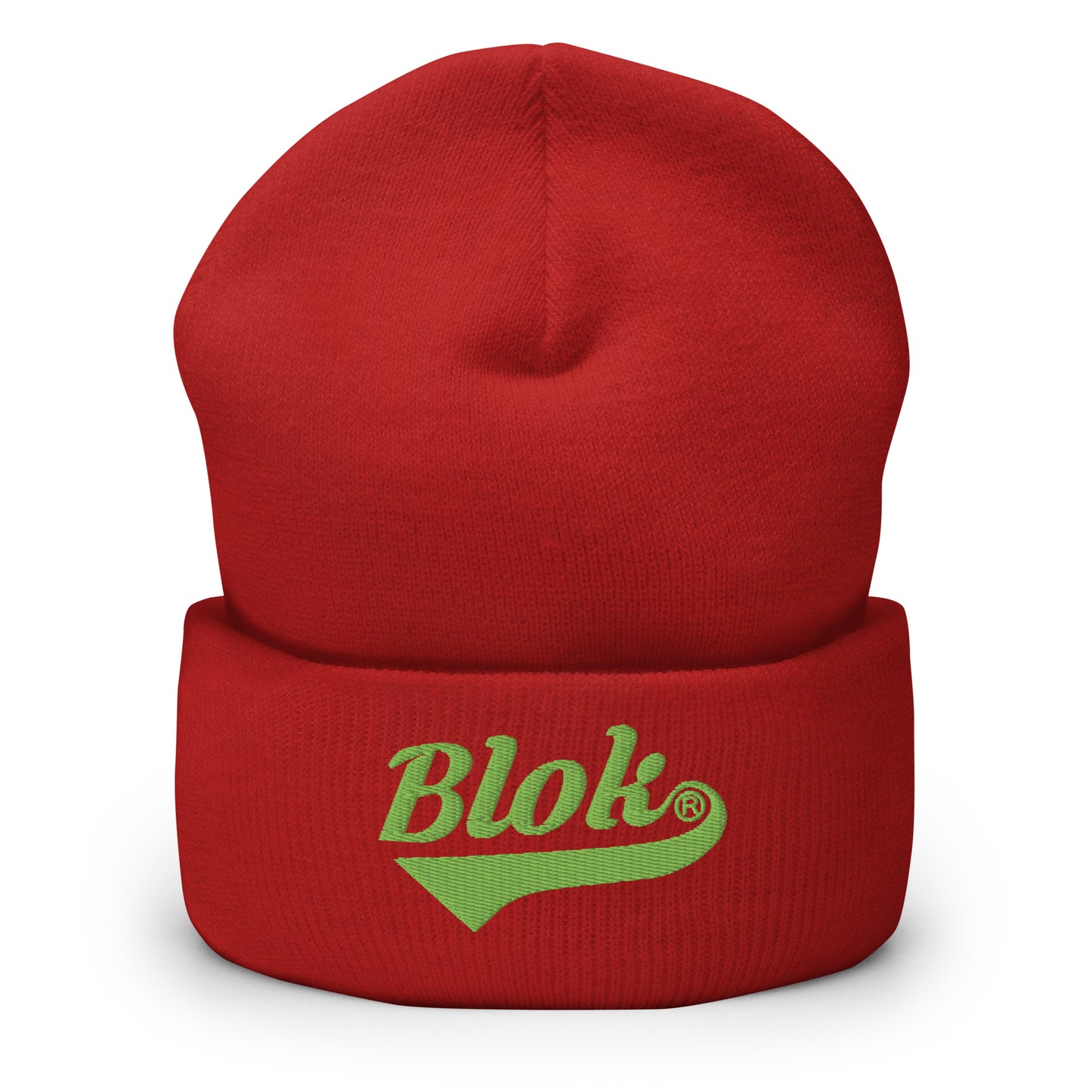 Blok Classic Logo - Light Green Embroidery - Cuffed Premium Beanie