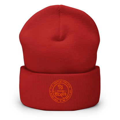 BLOK Apparel Stamp - Unisex Orange Embroidered Cuffed Beanie