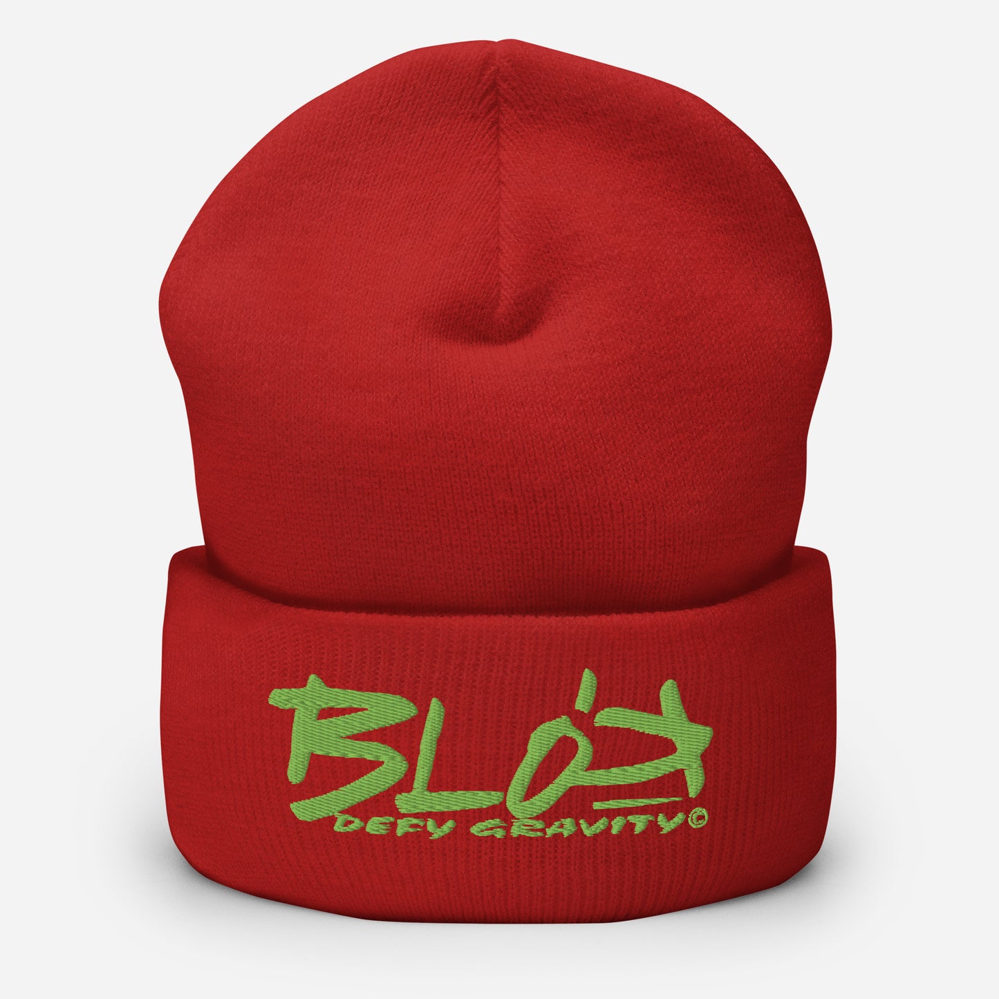 BLOK Defy Gravity - Unisex Sage Green Embroidered Cuffed Beanie
