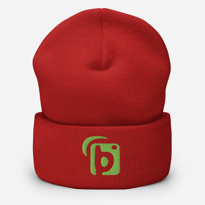 BLOK Original Logo - Sage Green Embroidered Cuffed Beanie