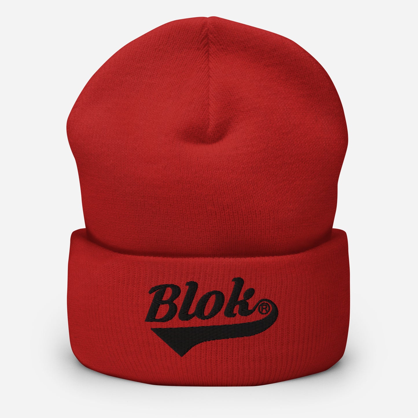 BLOK Classic Logo - Unisex Black Embroidered Cuffed Beanie