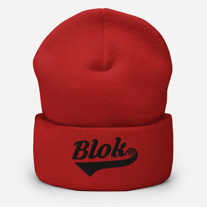 BLOK Classic Logo - Unisex Black Embroidered Cuffed Beanie