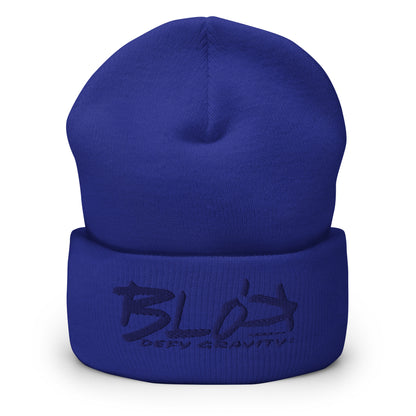 Blok Defy Gravity - Navy Blue Embroidery - Premium Cuffed Beanie