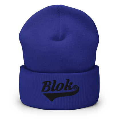 Blok Classic Logo - Black Embroidery - Cuffed Premium Beanie