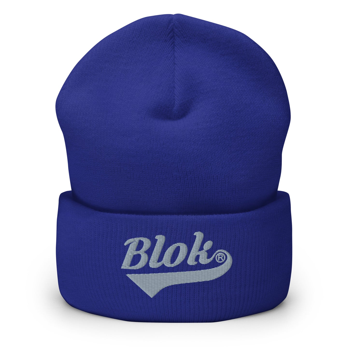 Blok Classic Logo - Grey Embroidered - Cuffed Premium Beanie