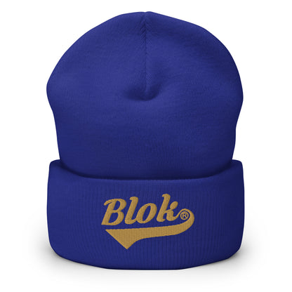 Blok Classic Logo - Gold Embroidery - Cuffed Premium Beanie