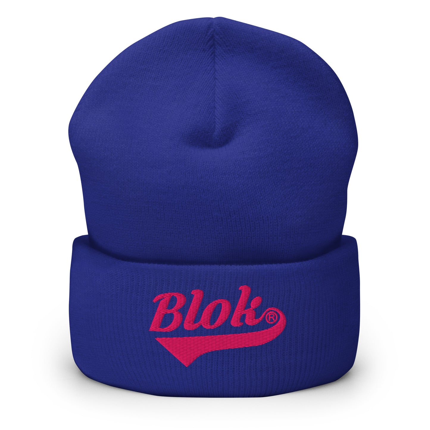 Blok Classic Logo - Dark Pink Embroidery - Cuffed Premium Beanie