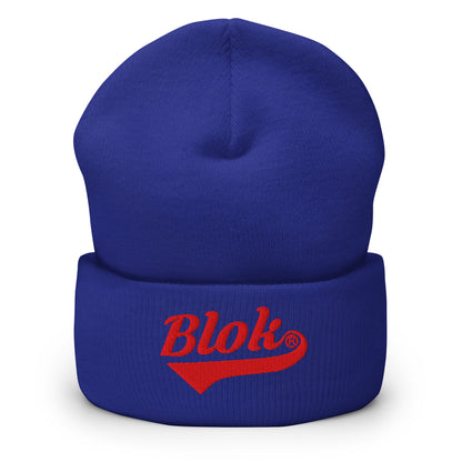 Blok Classic Logo - Red Embroidery - Cuffed Premium Beanie