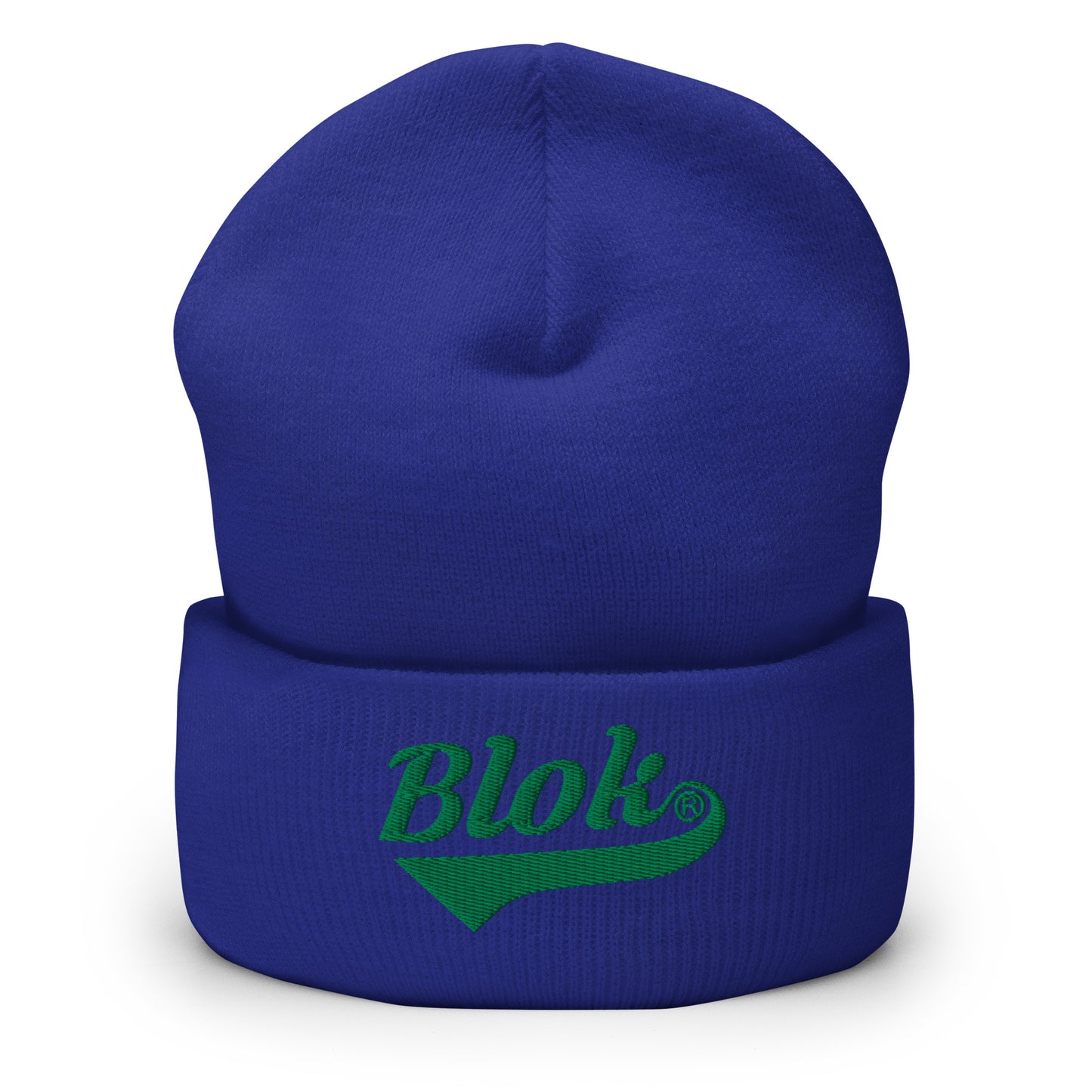 Blok Classic Logo - Dark Green Embroidery - Cuffed Premium Beanie