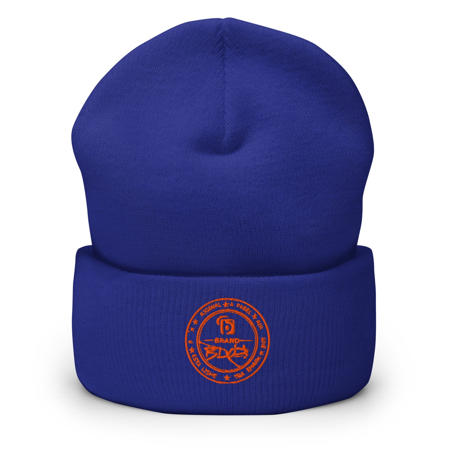 BLOK Apparel Stamp - Unisex Orange Embroidered Cuffed Beanie