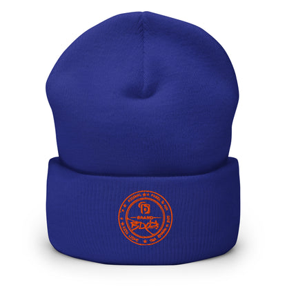 BLOK Apparel Stamp - Unisex Orange Embroidered Cuffed Beanie