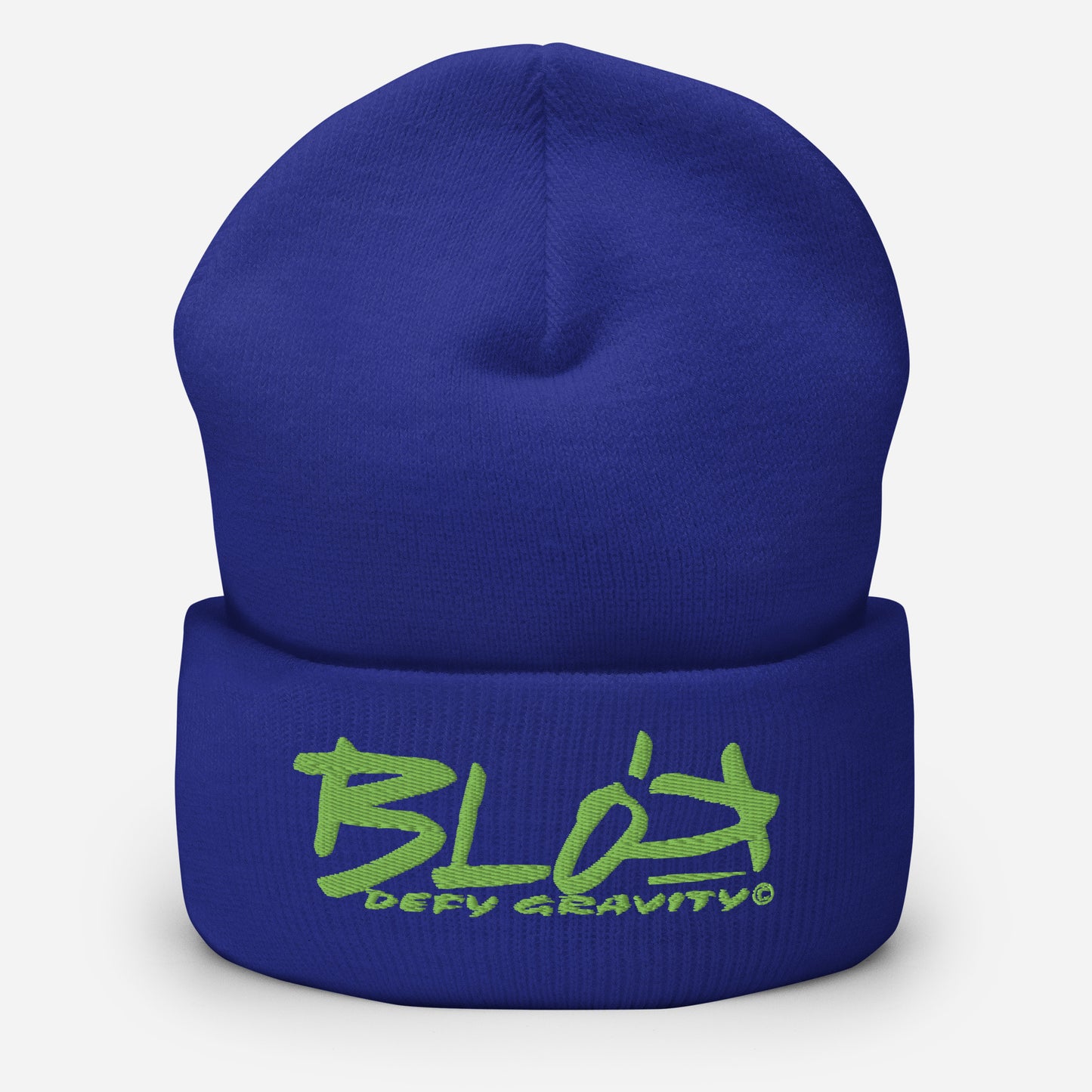 BLOK Defy Gravity - Unisex Sage Green Embroidered Cuffed Beanie