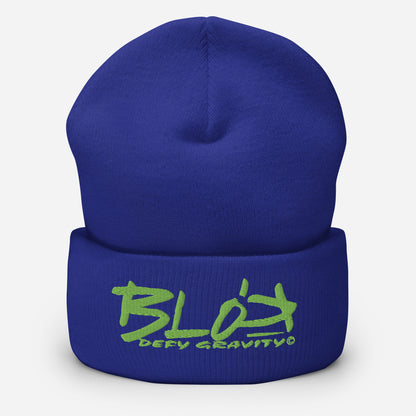 BLOK Defy Gravity - Unisex Sage Green Embroidered Cuffed Beanie