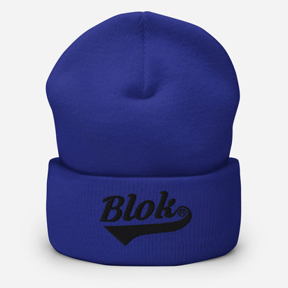 BLOK Classic Logo - Unisex Black Embroidered Cuffed Beanie