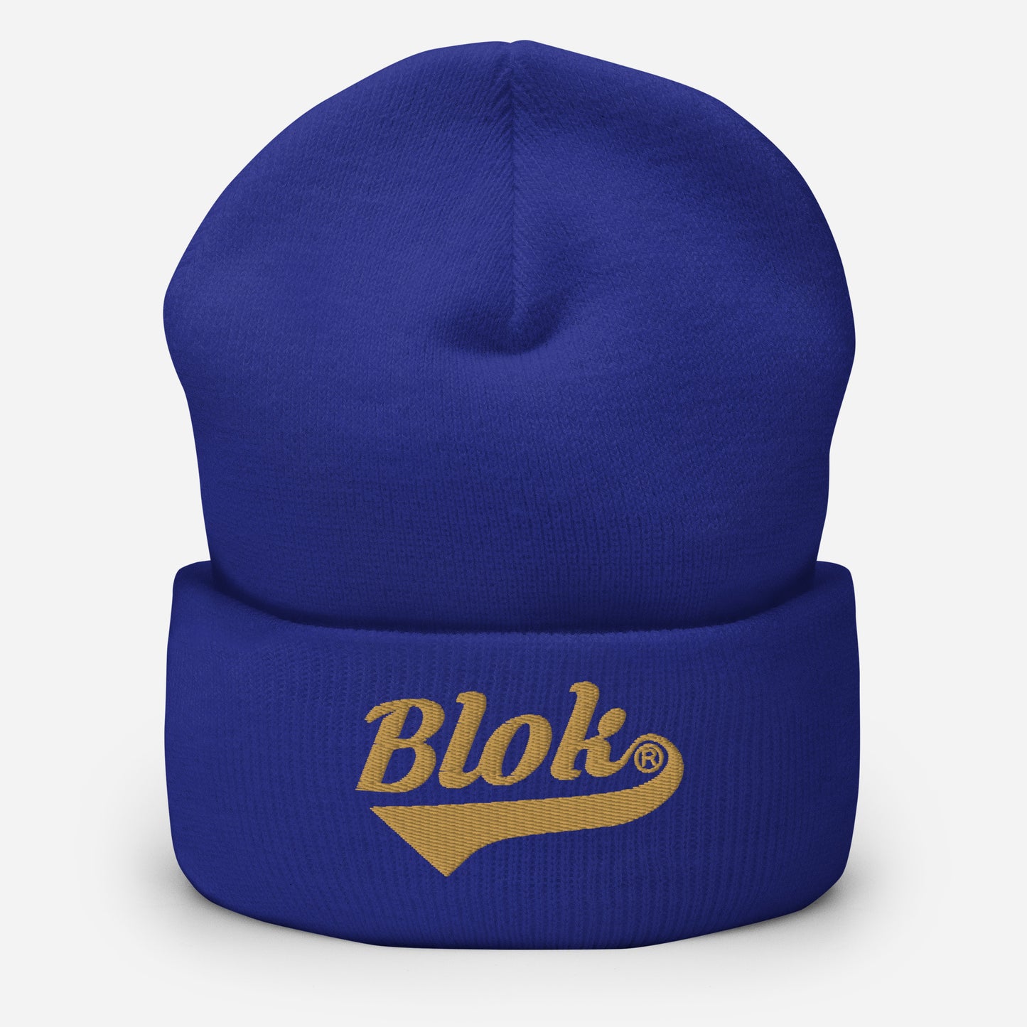 BLOK Classic Logo - Unisex Gold Embroidered Cuffed Beanie