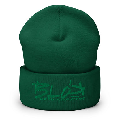 Blok Defy Gravity - Dark Green Embroidery - Premium Cuffed Beanie