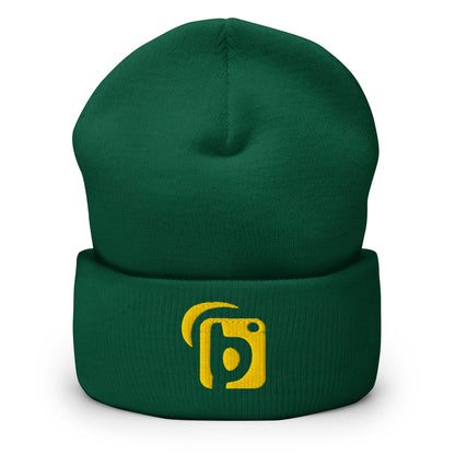 Blok Original Logo - Yellow Embroidery - Premium Cuffed Beanie