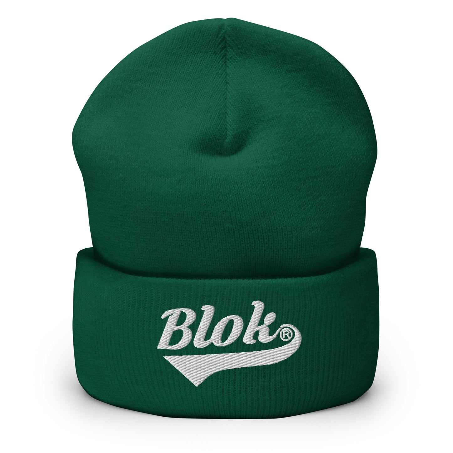 Blok Classic Logo - White Embroidery - Cuffed Premium Beanie