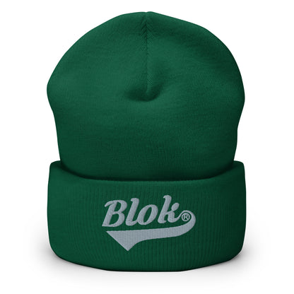 Blok Classic Logo - Grey Embroidered - Cuffed Premium Beanie