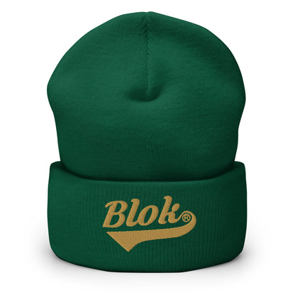 Blok Classic Logo - Gold Embroidery - Cuffed Premium Beanie