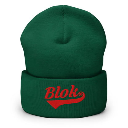 Blok Classic Logo - Red Embroidery - Cuffed Premium Beanie