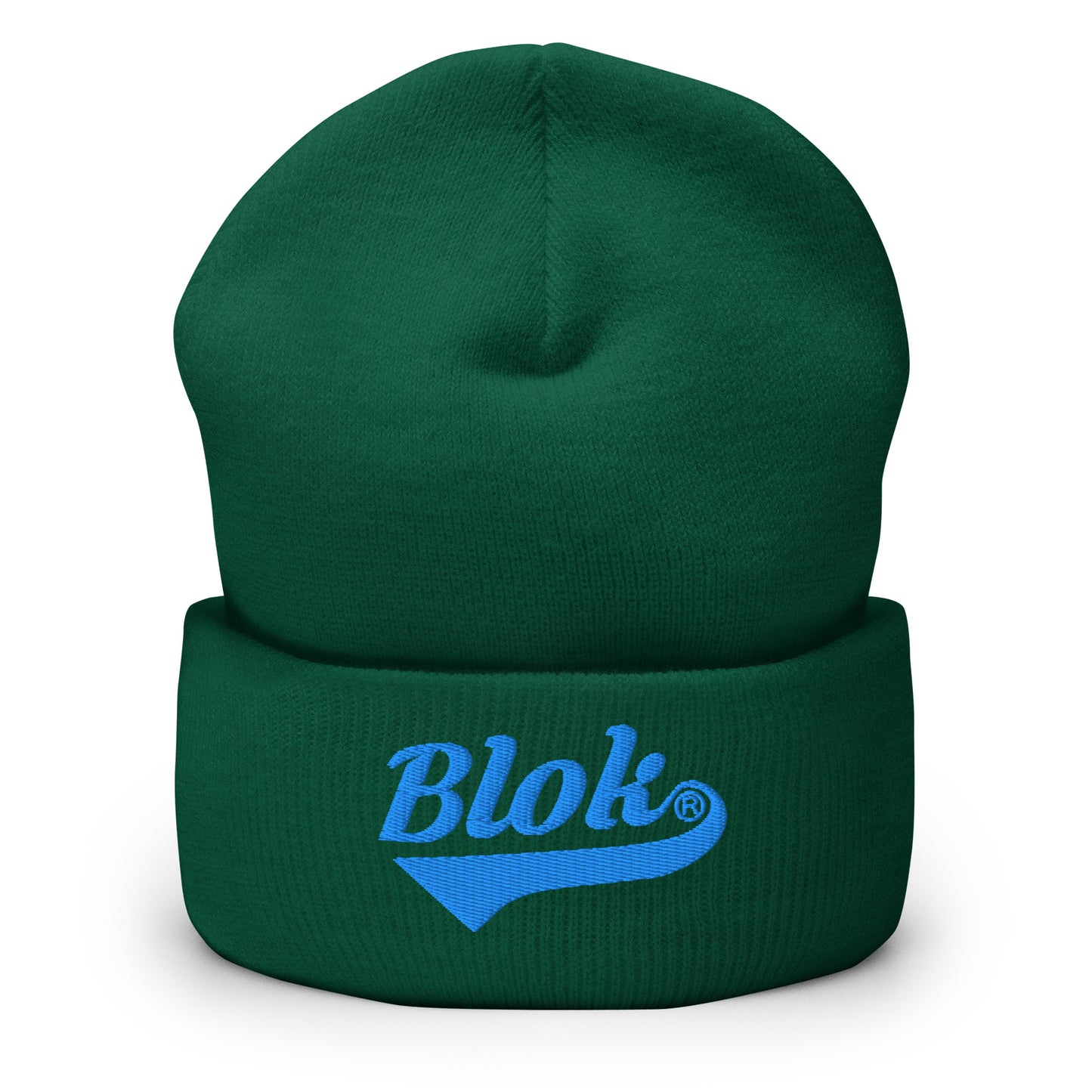 Blok Classic Logo - Light Blue Embroidery - Cuffed Premium Beanie