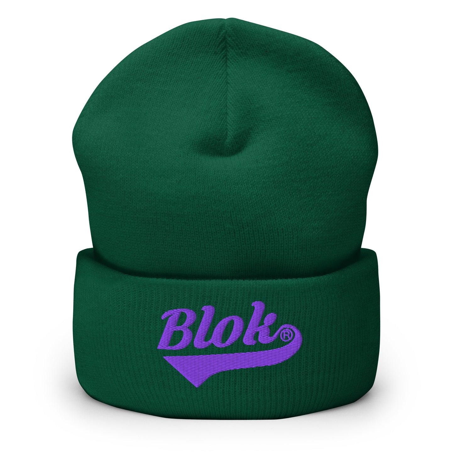 Blok Classic Logo - Purple Embroidery - Cuffed Premium Beanie