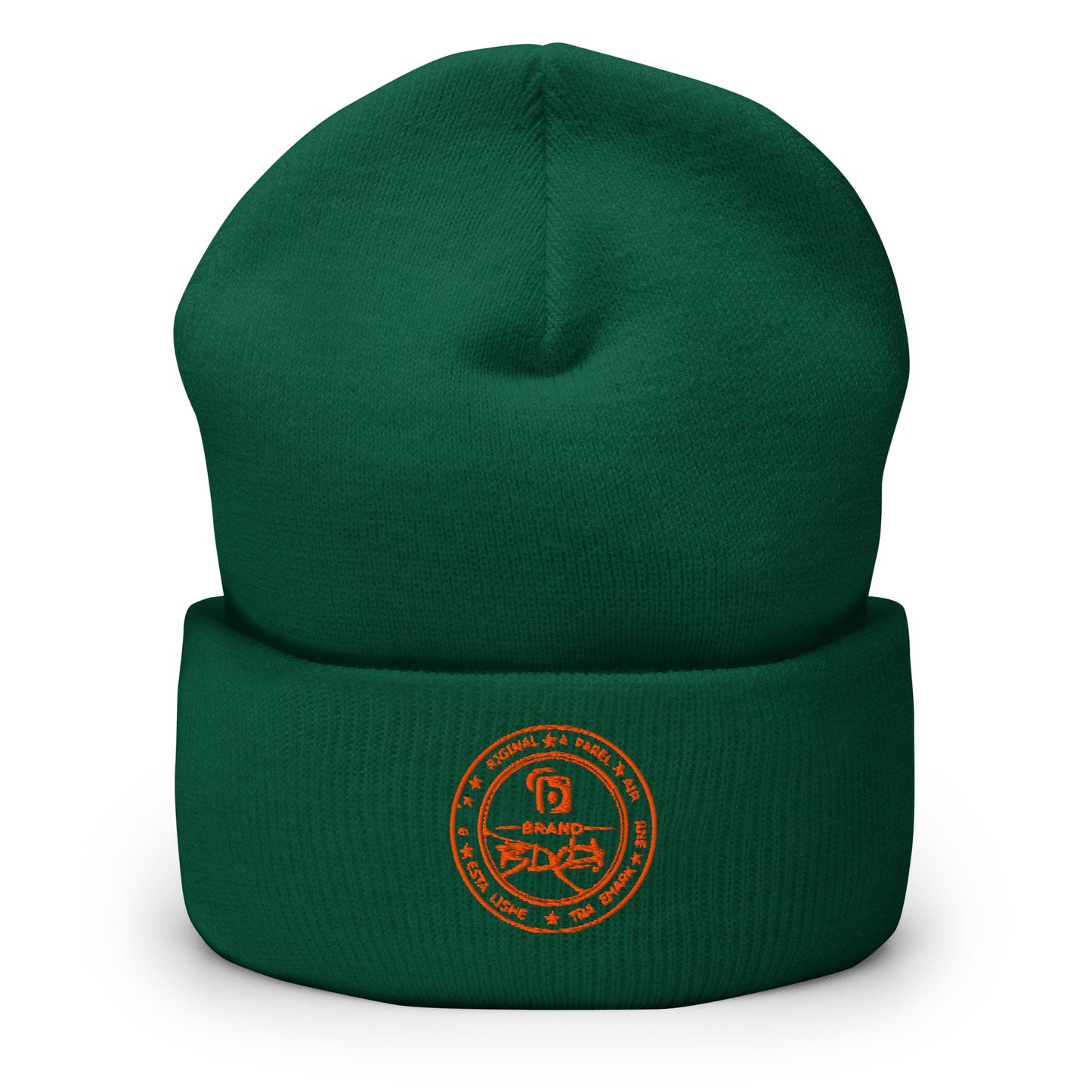 BLOK Apparel Stamp - Unisex Orange Embroidered Cuffed Beanie
