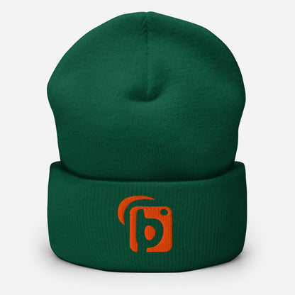BLOK Original Logo - Unisex Orange Embroidered Cuffed Beanie