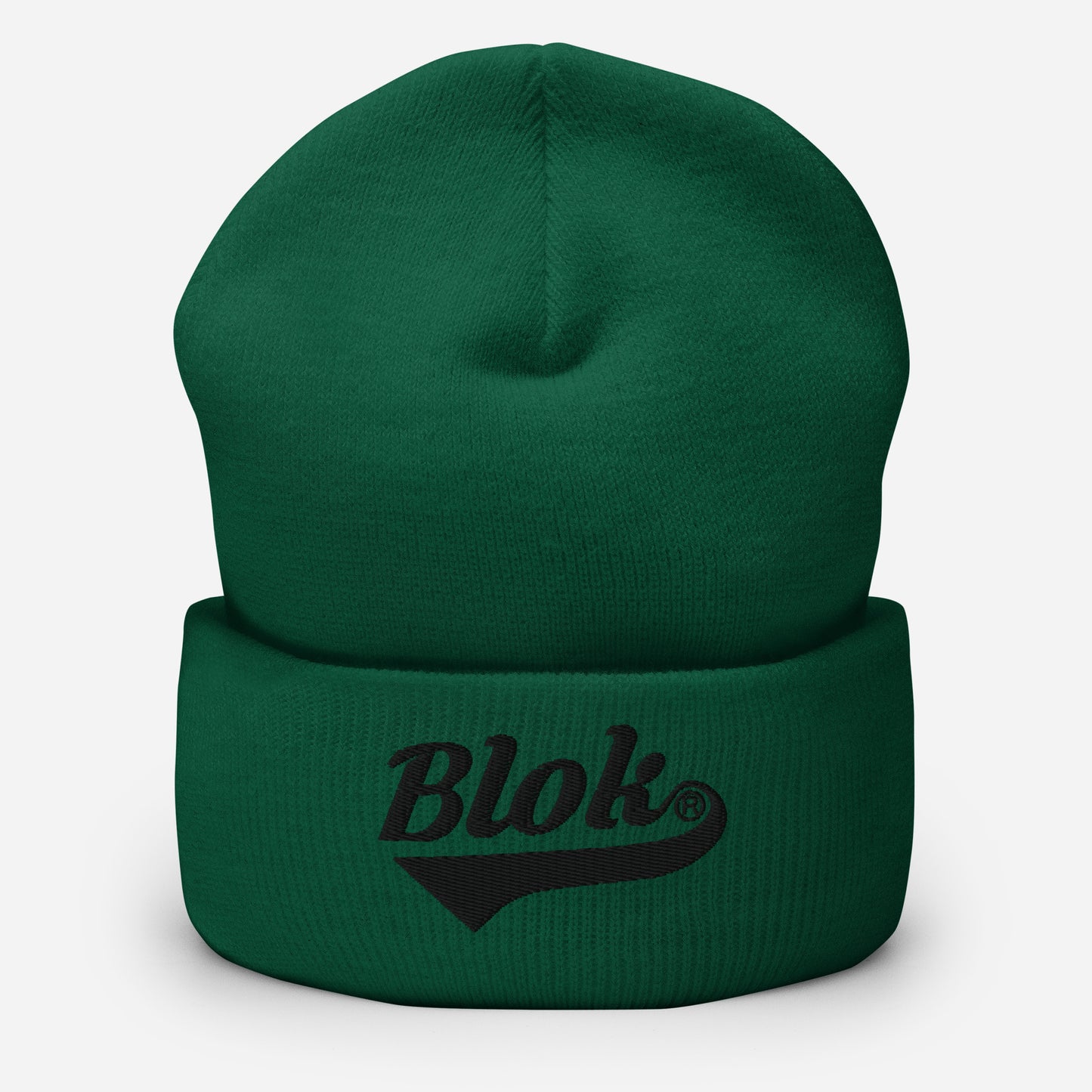 BLOK Classic Logo - Unisex Black Embroidered Cuffed Beanie
