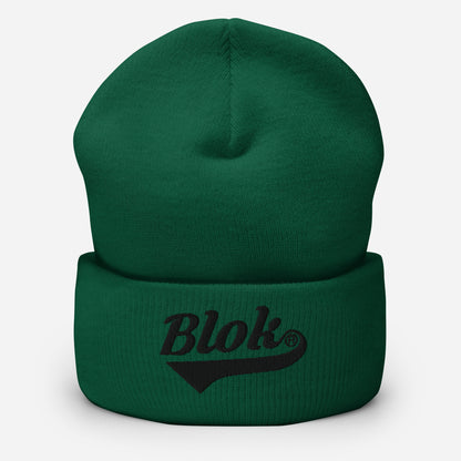BLOK Classic Logo - Unisex Black Embroidered Cuffed Beanie