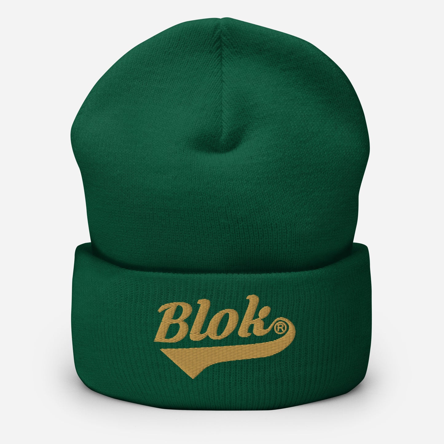 BLOK Classic Logo - Unisex Gold Embroidered Cuffed Beanie