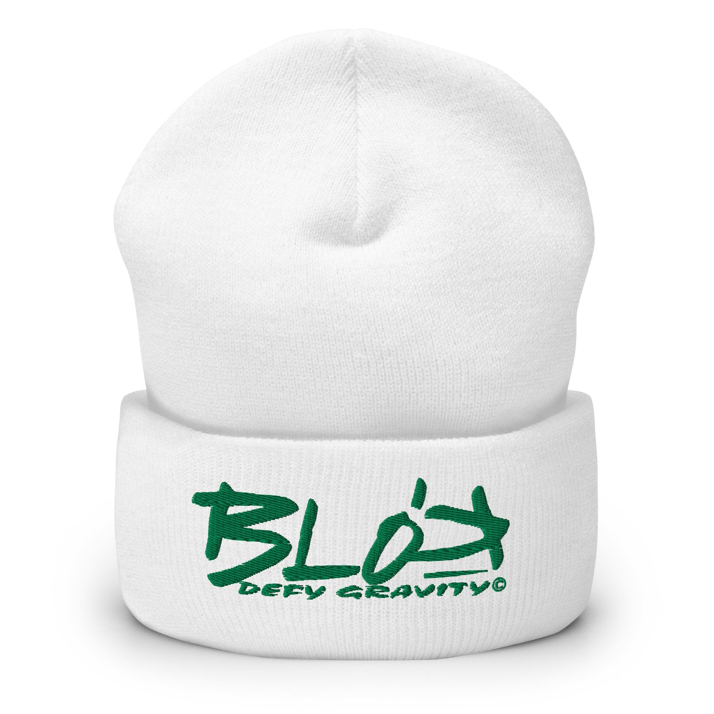 Blok Defy Gravity - Dark Green Embroidery - Premium Cuffed Beanie