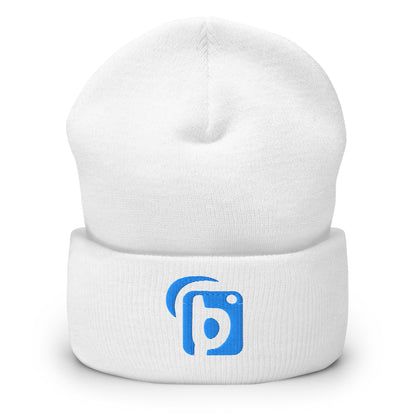 Blok Original Logo - Bright Blue Embroidery - Premium Cuffed Beanie