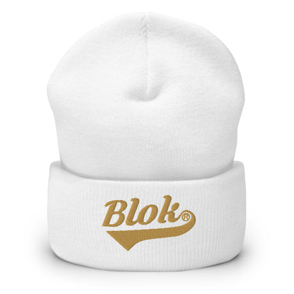 Blok Classic Logo - Gold Embroidery - Cuffed Premium Beanie