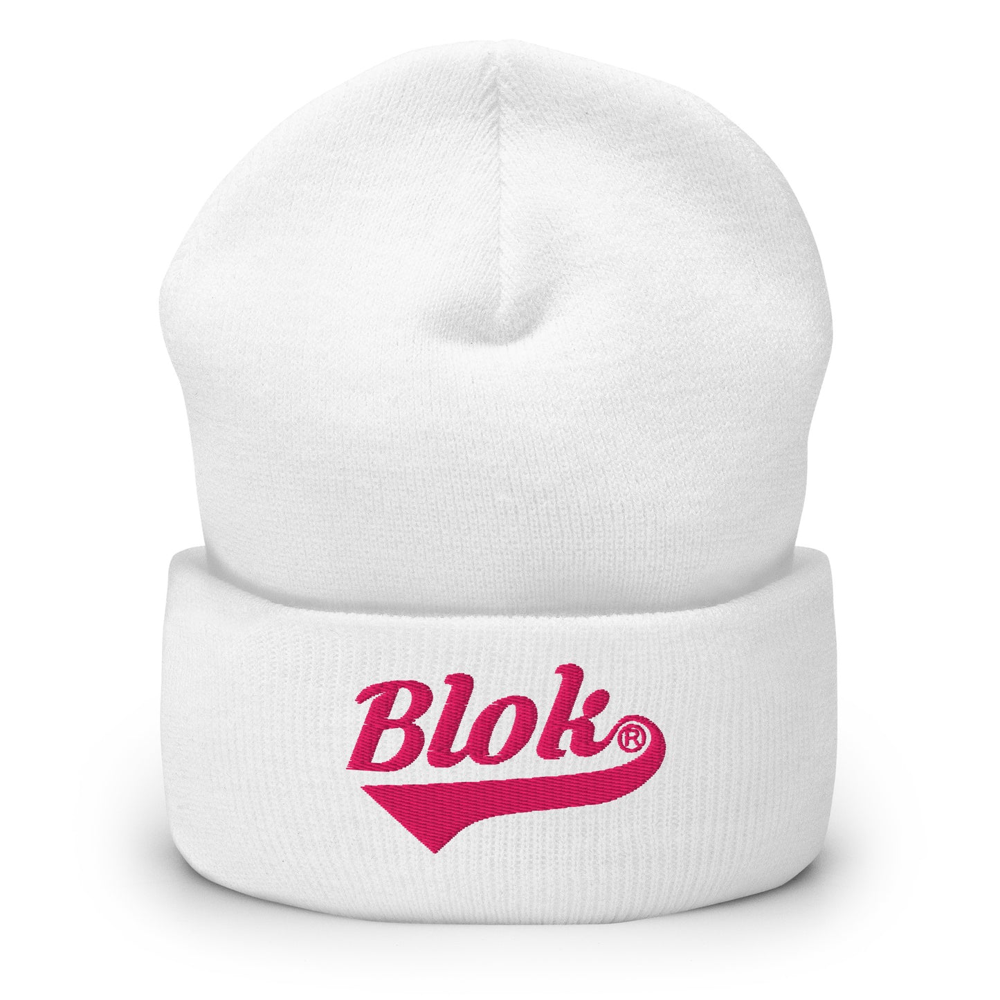Blok Classic Logo - Dark Pink Embroidery - Cuffed Premium Beanie