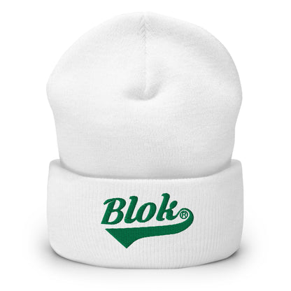 Blok Classic Logo - Dark Green Embroidery - Cuffed Premium Beanie