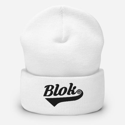 BLOK Classic Logo - Unisex Black Embroidered Cuffed Beanie