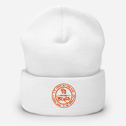 BLOK FULL CIRLCE ORANGE LOGO Premium cuffed beanie