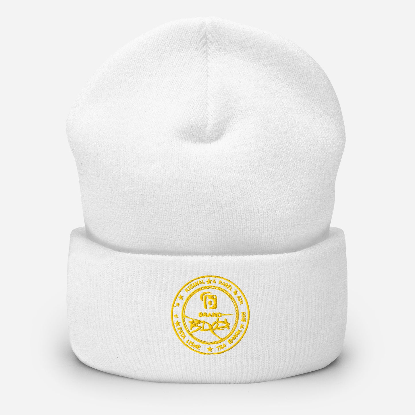 BLOK FULL CIRCLE LIGHT YELLOW LOGO Premium cuffed beanie