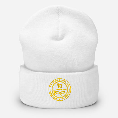 BLOK FULL CIRCLE LIGHT YELLOW LOGO Premium cuffed beanie