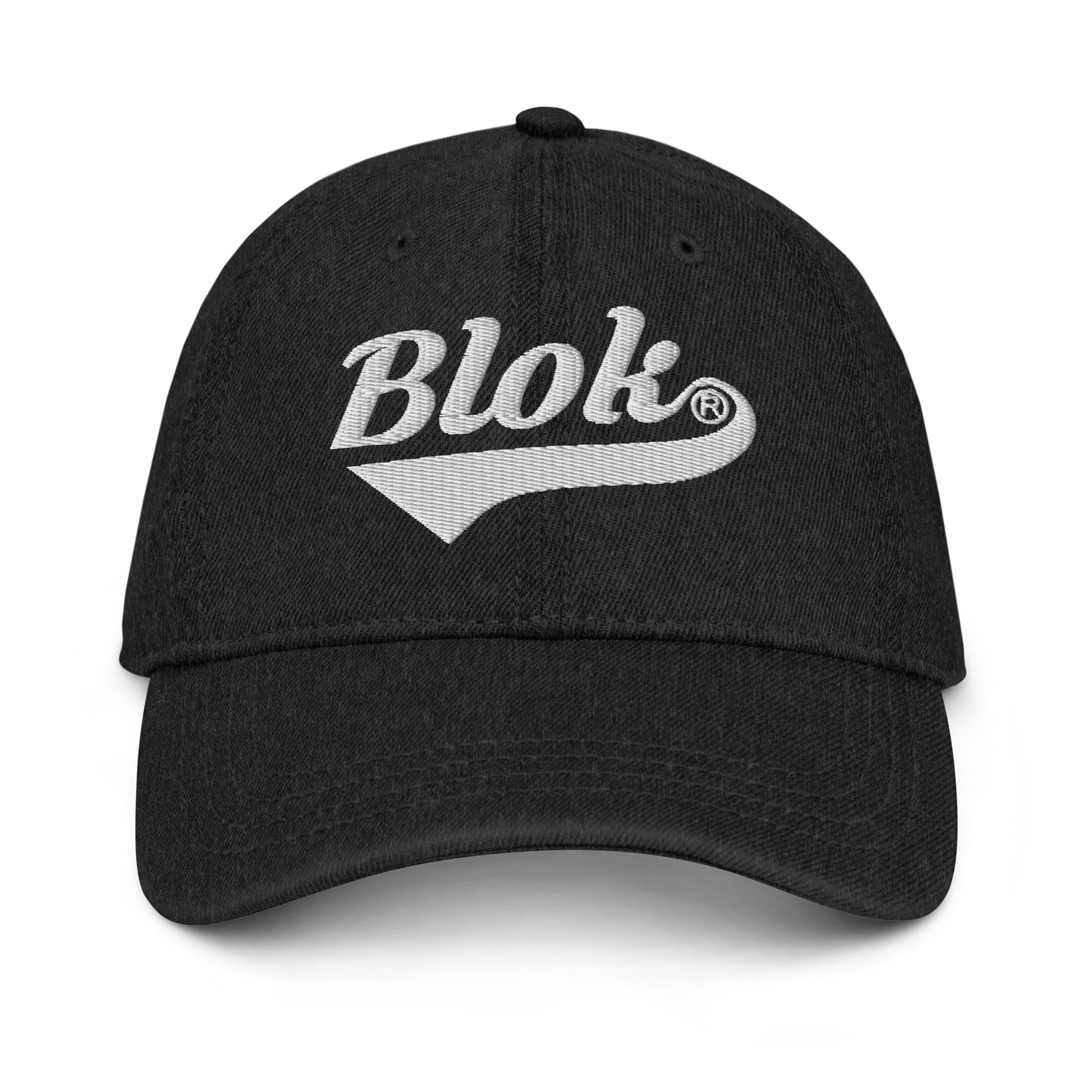 Blok Classic Logo - Denim Baseball Cap - White Embroidery