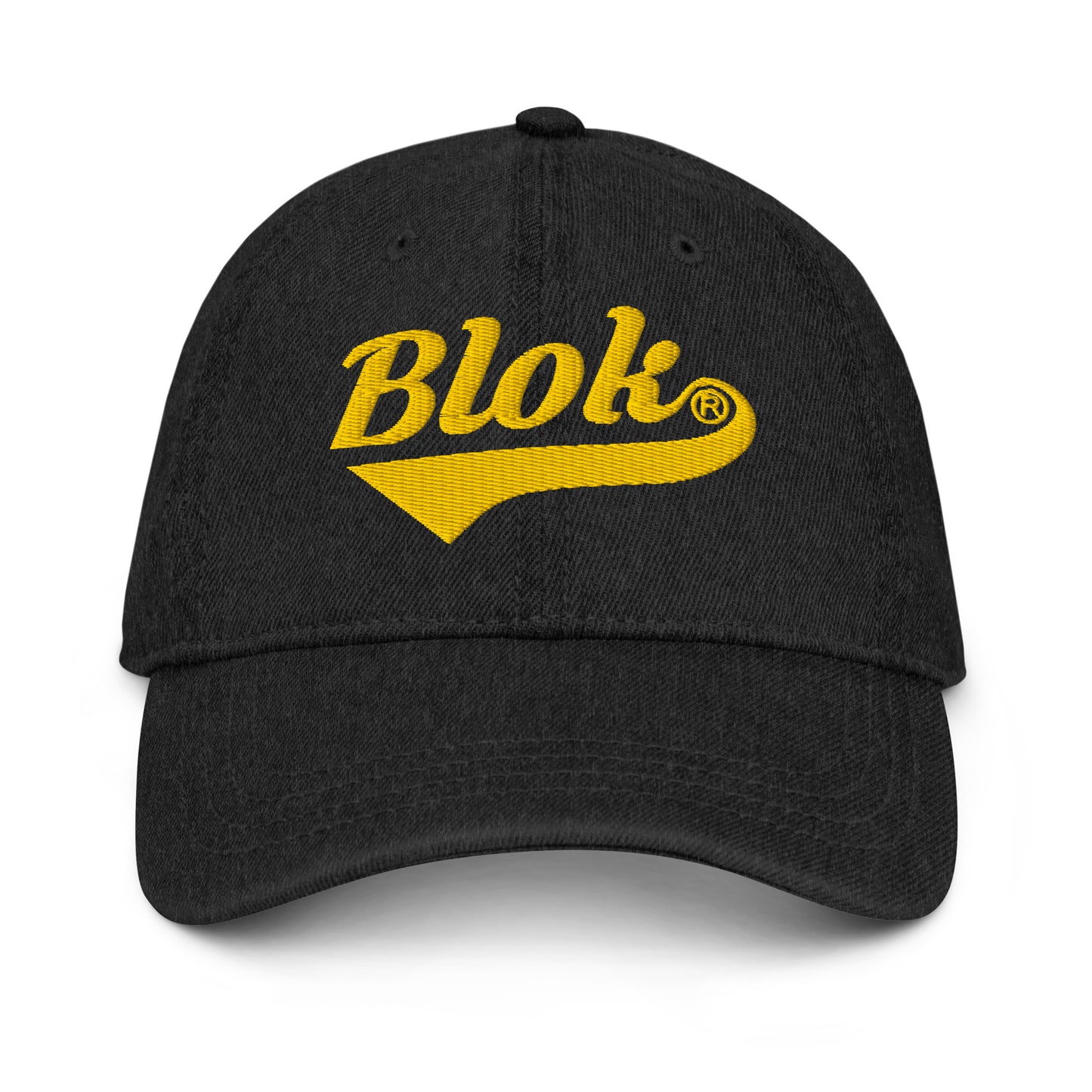 Blok Classic Logo - Denim Baseball Cap - Yellow Embroidery