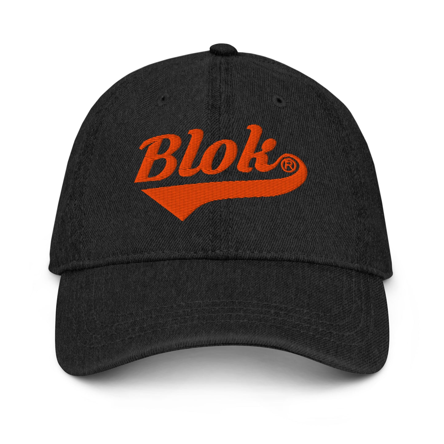 Blok Classic Logo - Denim Baseball Cap - Red Embroidery