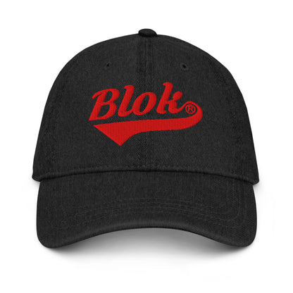 Blok Classic Logo - Denim Baseball Cap - Red Embroidery