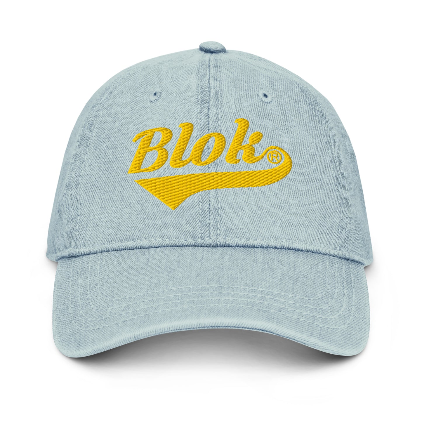 Blok Classic Logo - Denim Baseball Cap - Yellow Embroidery