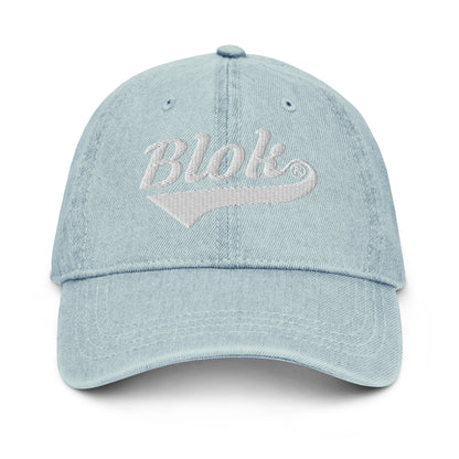 Blok Classic Logo - Denim Baseball Cap - White Embroidery