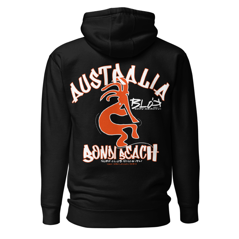 Bondi Beach - Front & Back Print in Orange - Men's Graphic Hoodie